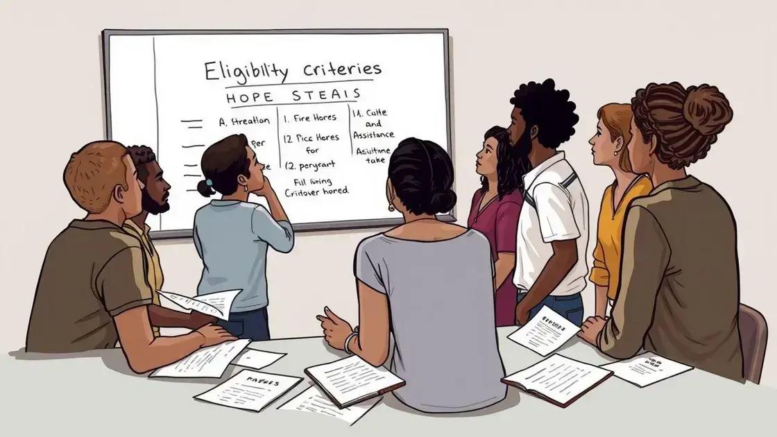 Eligibility criteria for assistance Eligibility criteria for assistance